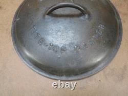 GRISWOLD Embossed #9 Cast Iron Dutch Oven Lid Slant Logo Seasoned