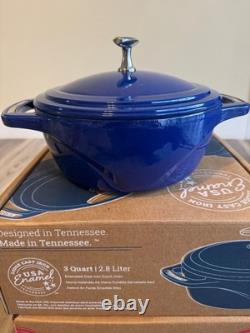 Genuine LODGE USA Enamel Cast Iron Dutch Oven US Made 3 Qt 2ND Quality