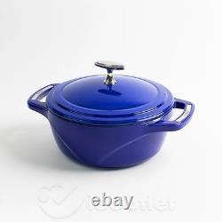 Genuine LODGE USA Enamel Cast Iron Dutch Oven US Made Smooth Sailing 3 Qt