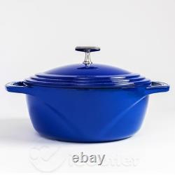 Genuine LODGE USA Enamel Cast Iron Dutch Oven US Made Smooth Sailing 7.5 Qt