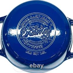 Genuine LODGE USA Enamel Cast Iron Dutch Oven US Made Smooth Sailing 7.5 Qt