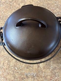 Griswold 2605Cast Iron #6 Tite-Top Dutch Oven Enamel Inside Lid Made Mar. 18-1920
