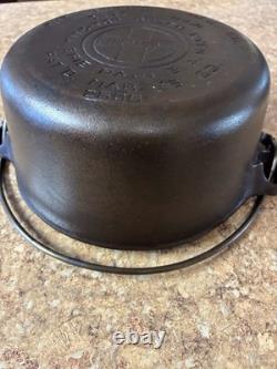 Griswold 2605Cast Iron #6 Tite-Top Dutch Oven Enamel Inside Lid Made Mar. 18-1920