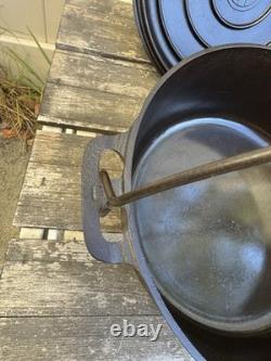 Griswold #8 Cast Iron Dutch Oven with Lid Tite-Top 833 & 1288B LBL Restored