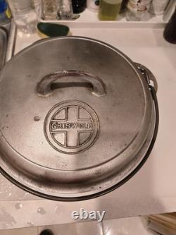 Griswold # 8 Dutch Oven 1278 Cast Iron with Self Basting Lid 1288 & Insert