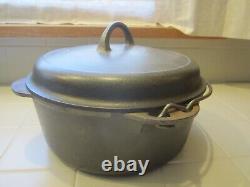 Griswold #8 Lg. Block Dutch Oven/ Lid and Trivet 1278 B & 1288 A 1950's New