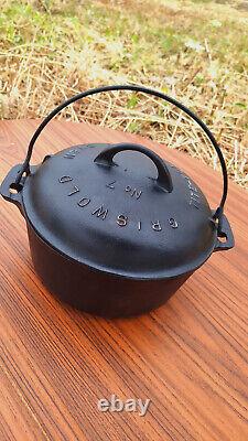 Griswold Cast Iron #7 Slant Logo Baster Dutch Oven Antique