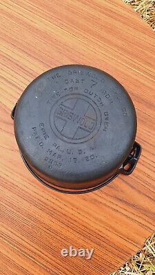 Griswold Cast Iron #7 Slant Logo Baster Dutch Oven Antique