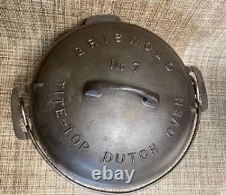 Griswold Cast Iron No. 7 Dutch Oven with Lid &Trivet Big Block Logo
