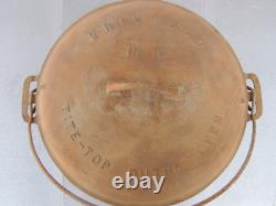 Griswold Large Logo Cast Iron #10 Dutch Oven Erie 835 with 2553 Lid + Trivet, 1920