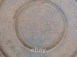 Griswold Large Logo Cast Iron #10 Dutch Oven Erie 835 with 2553 Lid + Trivet, 1920