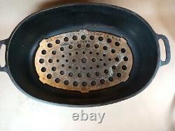 Griswold No. 7 Oval Roaster Dutch Oven Cast Iron 647 & 648A Lid with 276 Trivet