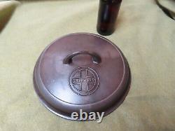 Griswold No. 8 Cast Iron Dutch Oven Lid, 1288, Button Lgo, Self bast'gGD+? 2.25