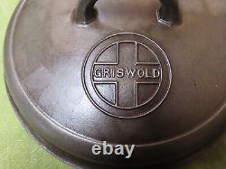 Griswold No. 8 Cast Iron Dutch Oven Lid, 1288, Button Lgo, Self bast'gGD+? 2.25