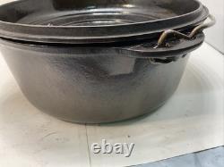 Griswold No. 8 Cast Iron Dutch Oven With Self Basting Lid