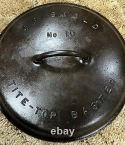 Griswold Slant #10 Cast Iron Tite Top Baster Dutch Oven withlid 835 A3553