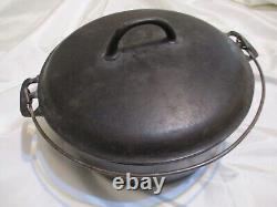 Griswold Vintage 20's Cast Iron #10 Dutch Oven Erie 835 A Slant Logo with 2553 Lid