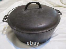 Griswold Vintage 20's Cast Iron #10 Dutch Oven Erie 835 A Slant Logo with 2553 Lid