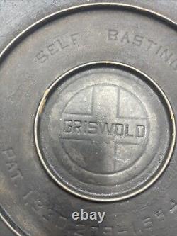 Griswold Vintage # 9 cast Iron dutch oven lid Button Logo