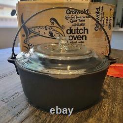 Griswold Ware Dutch Oven 5 QT With Box, Lid, Trivet, and Paper Advert