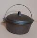 Hammered Wagner Unmarked #8 Cast Iron Dutch Oven With Matching Lid Reseasoned