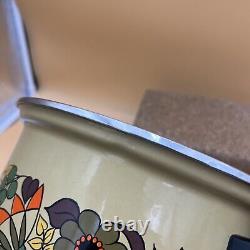 Hendlers Pointerware Enamel Dutch Oven Floral Design MCM Vintage Enamelware Set