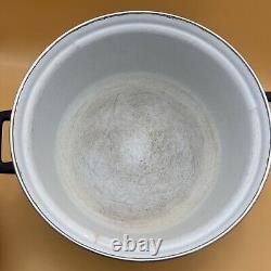 Hendlers Pointerware Enamel Dutch Oven Floral Design MCM Vintage Enamelware Set