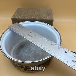 Hendlers Pointerware Enamel Dutch Oven Floral Design MCM Vintage Enamelware Set