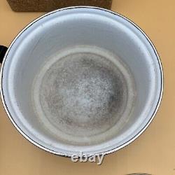 Hendlers Pointerware Enamel Dutch Oven Floral Design MCM Vintage Enamelware Set