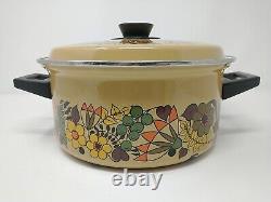 Hendlers Pointerware Enamel Dutch Oven Floral Design Retro Vintage Cottagecore