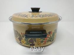 Hendlers Pointerware Enamel Dutch Oven Floral Design Retro Vintage Cottagecore