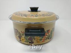 Hendlers Pointerware Enamel Dutch Oven Floral Design Retro Vintage Cottagecore