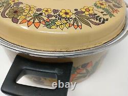 Hendlers Pointerware Enamel Dutch Oven Floral Design Retro Vintage Cottagecore
