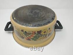 Hendlers Pointerware Enamel Dutch Oven Floral Design Retro Vintage Cottagecore