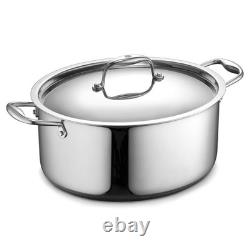 HexClad 6.5QT Hybrid Nonstick Braiser Dutch Oven with Lid, Induction Ready M