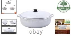 Imusa 18 Quart Silver Caldero Durable Aluminum Dutch Oven for Family Meals