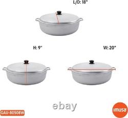 Imusa 18 Quart Silver Caldero Durable Aluminum Dutch Oven for Family Meals