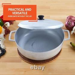 Imusa 18 Quart Silver Caldero Durable Aluminum Dutch Oven for Family Meals