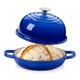 Iron Cast Dutch Oven 5qt Round Bread Pot With Dome Lid Velaze Blue Enameled