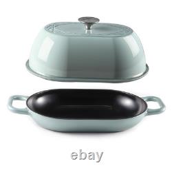 Iron Cast Dutch Oven 5.5Qt Oval Bread Baking Sea Salt Krustic Enameled Sourdough