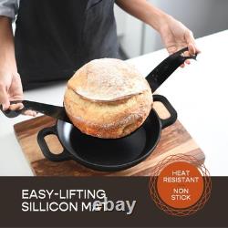 Iron Cast Dutch Oven 6 Quart 10 Inch Black Bread Baking Enameled Sourdough Thick