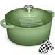 Iron Cast Dutch Oven 7qt Pot With Lid Sage Green Umite Chef Enameled