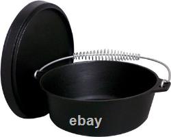 Iron Dutch Oven 12 Qt Seasoned Cast Lid Black CI12SA