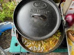 Iron Dutch Oven 12 Qt Seasoned Cast Lid Black CI12SA