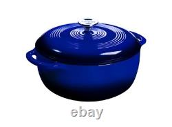 Iron Dutch Oven 7.5 Quart Enamel Indigo Lodge Essential Cast