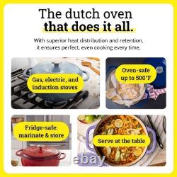 Iron Dutch Oven 7.5 Quart Enamel Indigo Lodge Essential Cast
