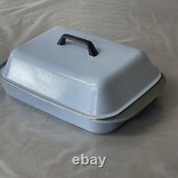 KF Kitchen Fair roaster Pot Pan cookware withLid Blue Dutch Oven Vintage Rectangle