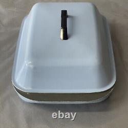 KF Kitchen Fair roaster Pot Pan cookware withLid Blue Dutch Oven Vintage Rectangle