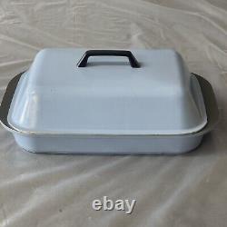 KF Kitchen Fair roaster Pot Pan cookware withLid Blue Dutch Oven Vintage Rectangle