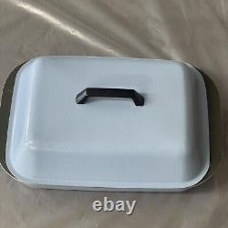 KF Kitchen Fair roaster Pot Pan cookware withLid Blue Dutch Oven Vintage Rectangle